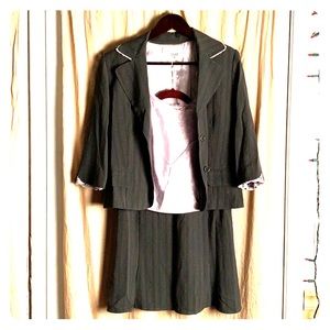 Slate and lavender skirt suit